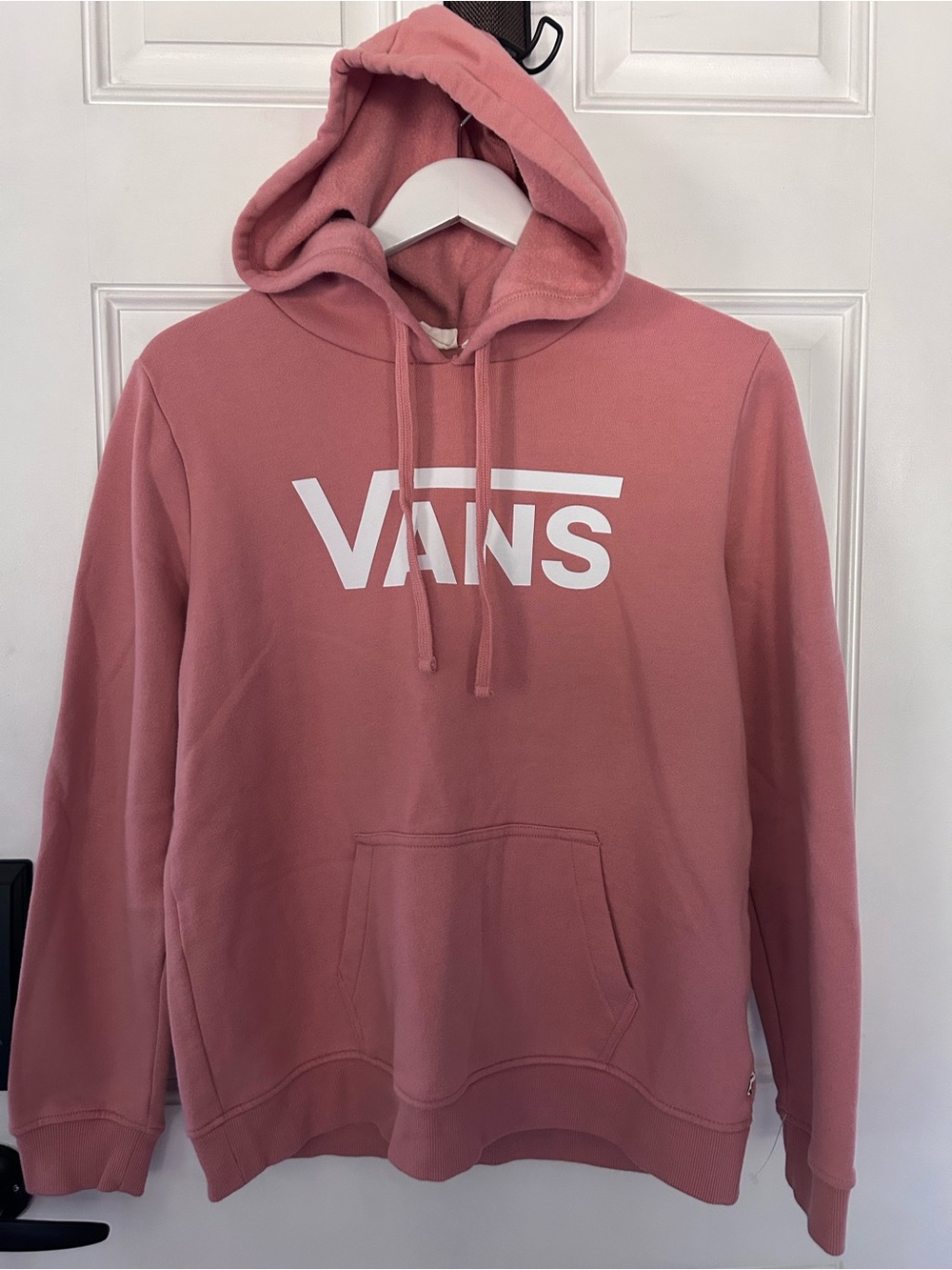 Vans Pink Pullover Hoodie with White Logo